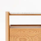 Tathra Nightstand - Light Oak & Bianca Carrara
