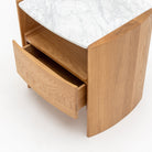 Tathra Nightstand - Light Oak & Bianca Carrara