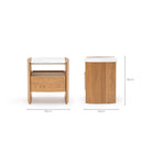 Tathra Nightstand - Light Oak & Bianca Carrara - Bedside Tables Tolv Loom Collection Dubai