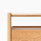 Tathra Nightstand - Light Oak & Travertine