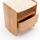 Tathra Nightstand - Light Oak & Travertine