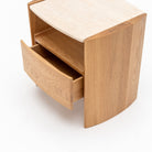 Tathra Nightstand - Light Oak & Travertine