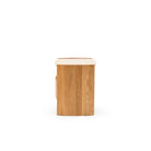 Tathra Nightstand - Light Oak & Travertine