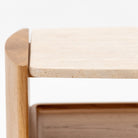 Tathra Nightstand - Light Oak & Travertine