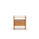 Tathra Nightstand - Light Oak & Travertine
