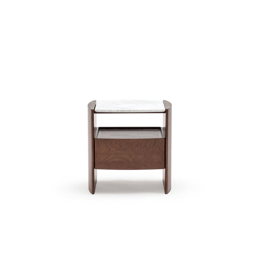 Tathra Nightstand - Smoked Oak & Bianca Carrara - Loom Collection