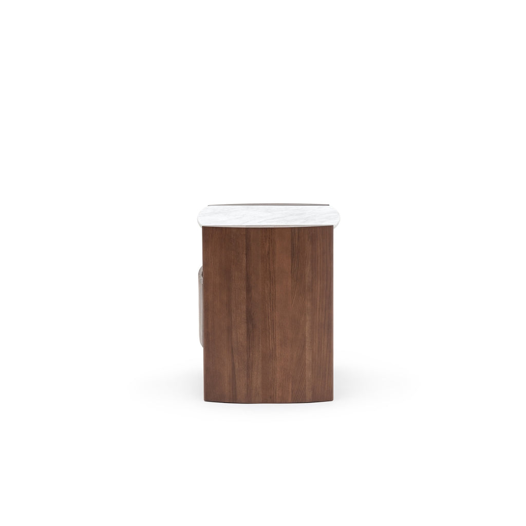 Tathra Nightstand - Smoked Oak & Bianca Carrara - Loom Collection