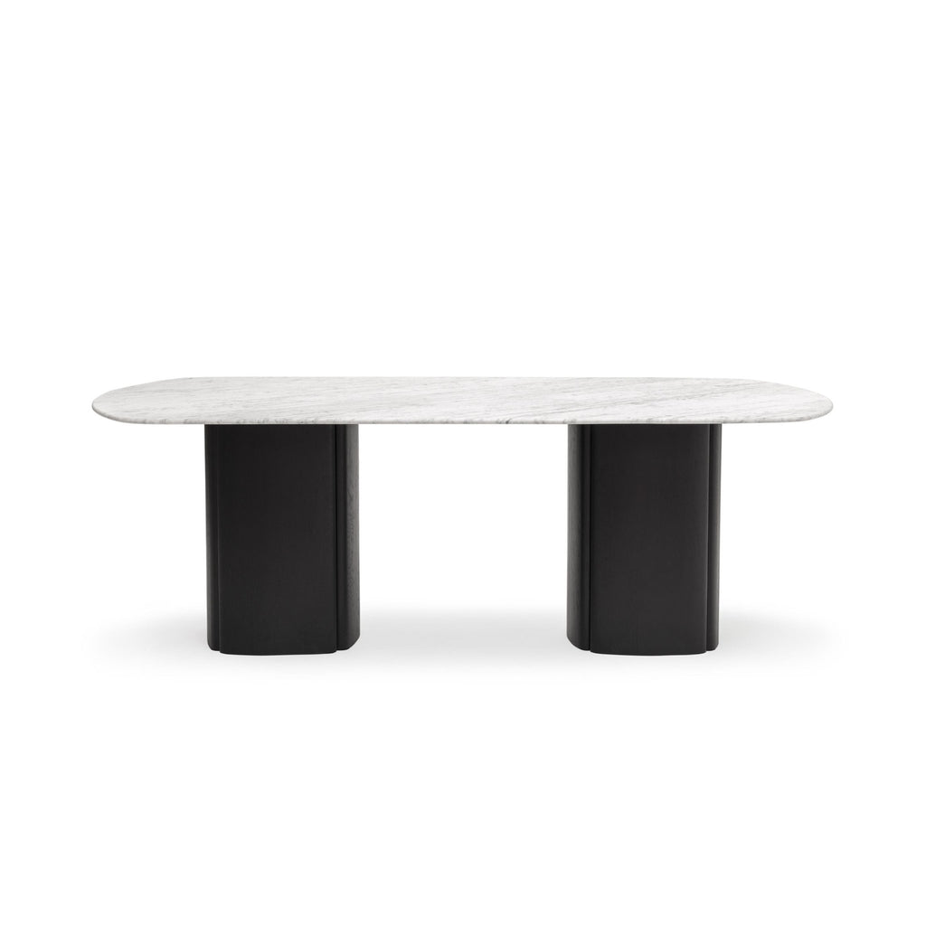 Tathra Table - Black Oak & Bianca Carrara - Oval Dining Tables Tolv Loom Collection Dubai