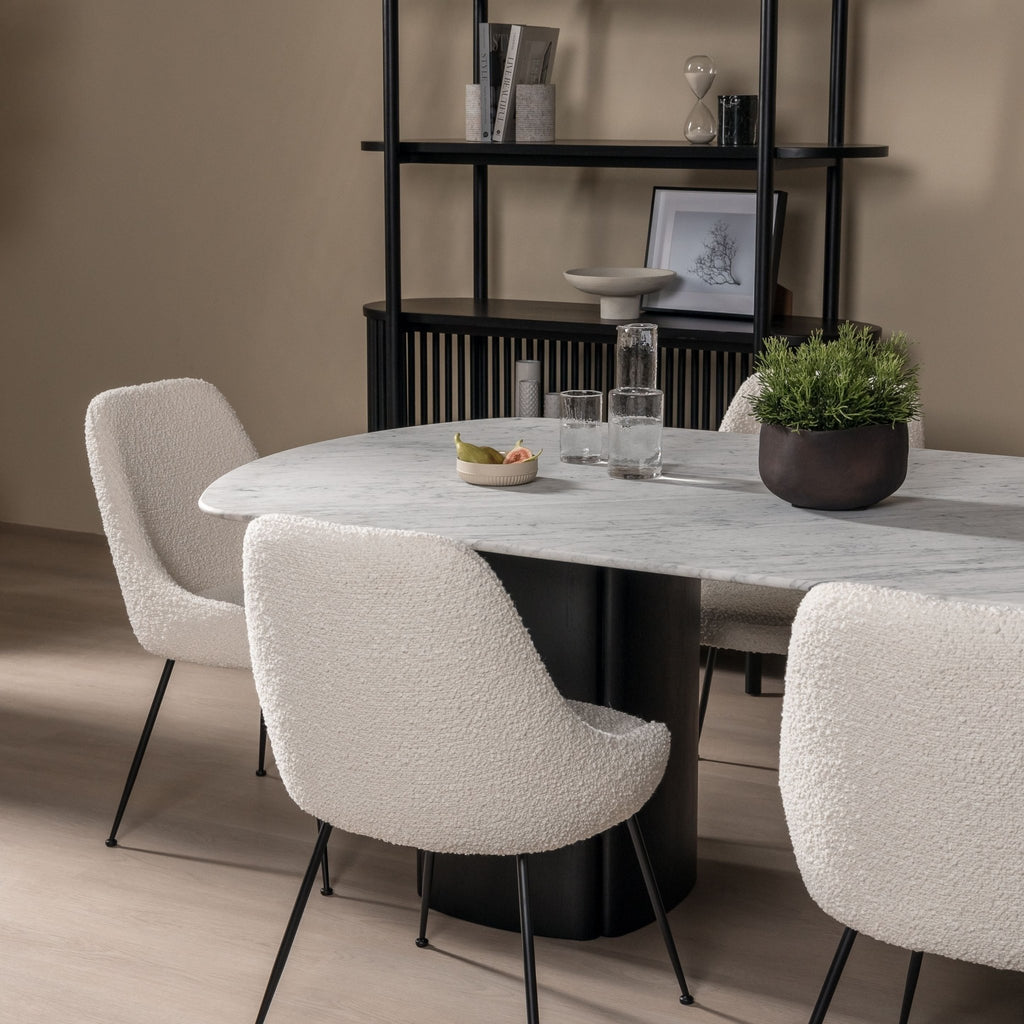 Tathra Table - Black Oak & Bianca Carrara - Oval Dining Tables Tolv Loom Collection Dubai