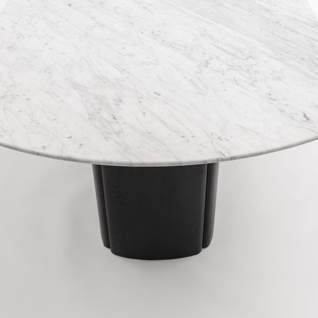 Tathra Table - Black Oak & Bianca Carrara - Oval Dining Tables Tolv Loom Collection Dubai