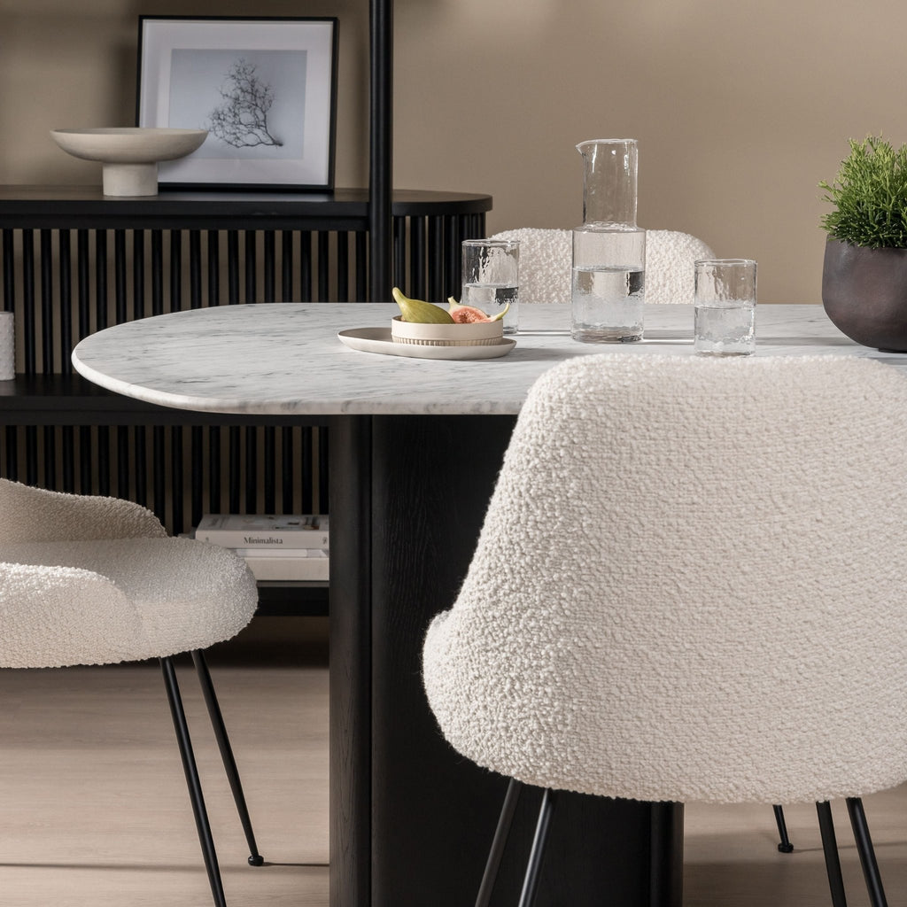 Tathra Table - Black Oak & Bianca Carrara - Oval Dining Tables Tolv Loom Collection Dubai