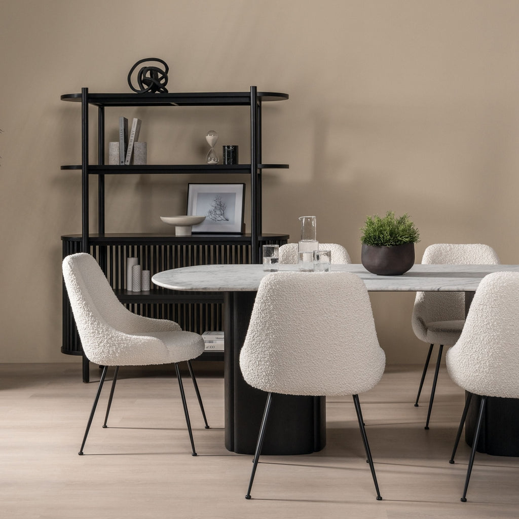 Tathra Table - Black Oak & Bianca Carrara - Oval Dining Tables Tolv Loom Collection Dubai