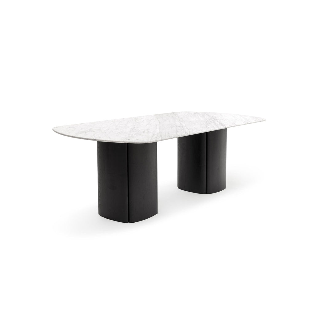Tathra Table - Black Oak & Bianca Carrara - Oval Dining Tables Tolv Loom Collection Dubai