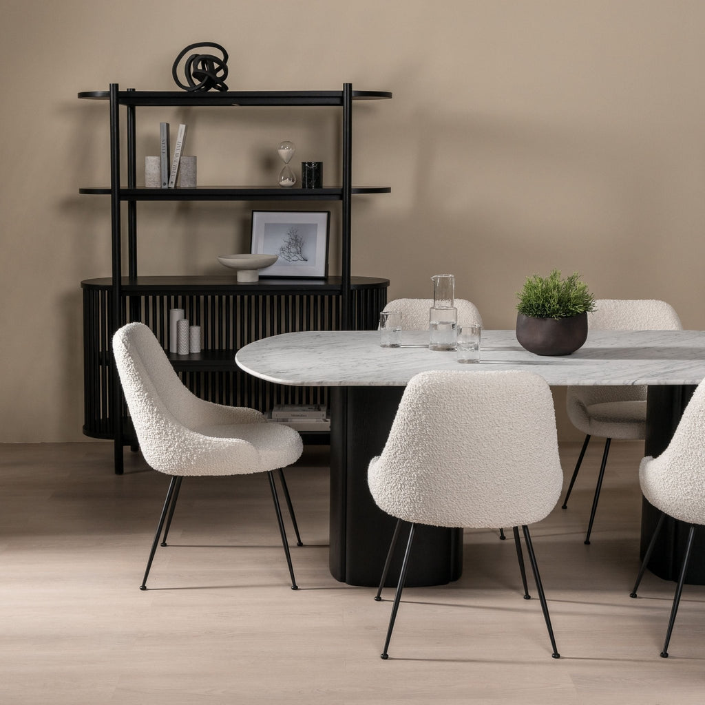 Tathra Table - Black Oak & Bianca Carrara - Oval Dining Tables Tolv Loom Collection Dubai