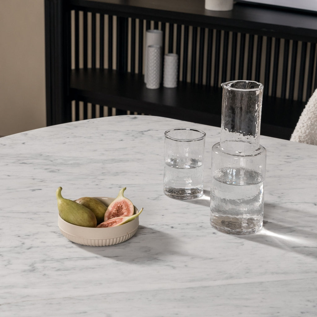 Tathra Table - Black Oak & Bianca Carrara - Oval Dining Tables Tolv Loom Collection Dubai