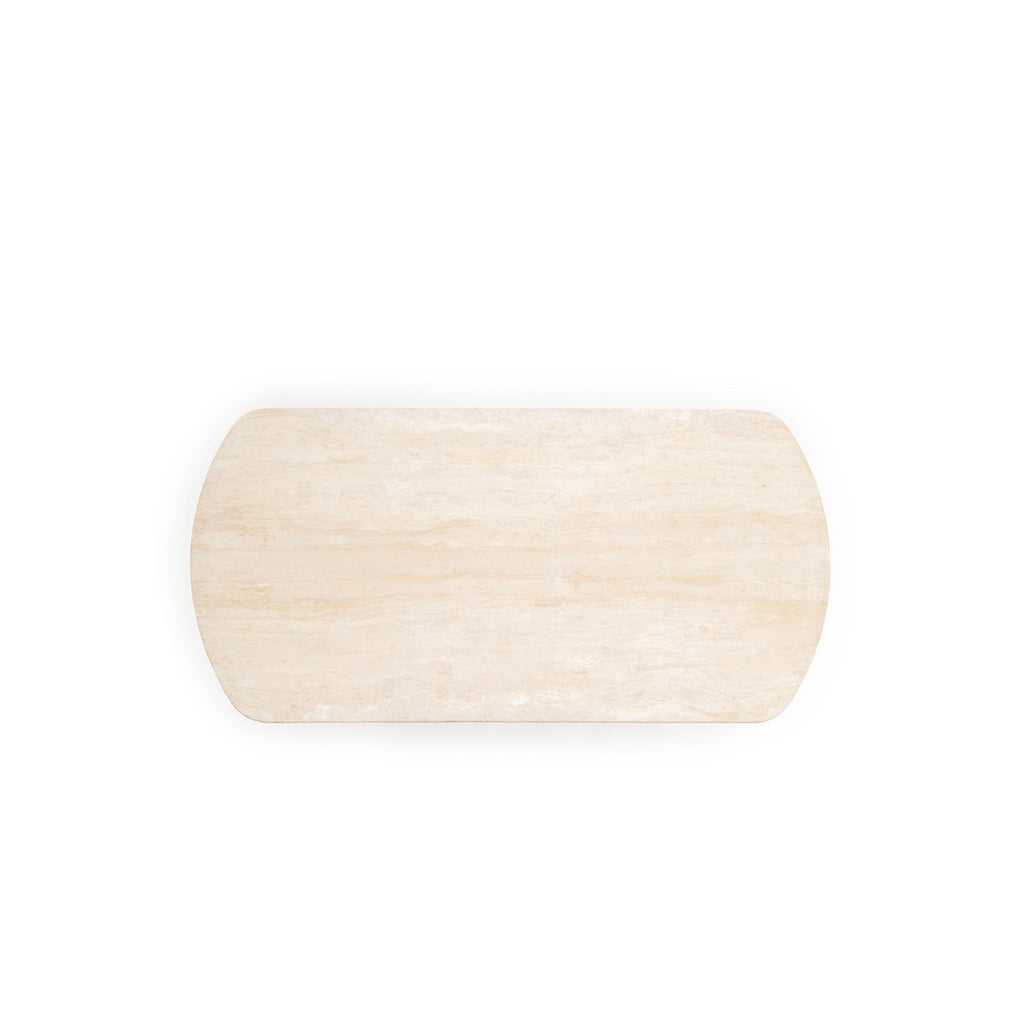 Tathra Table - Black Oak & Travertine - Oval Dining Tables Tolv Loom Collection Dubai