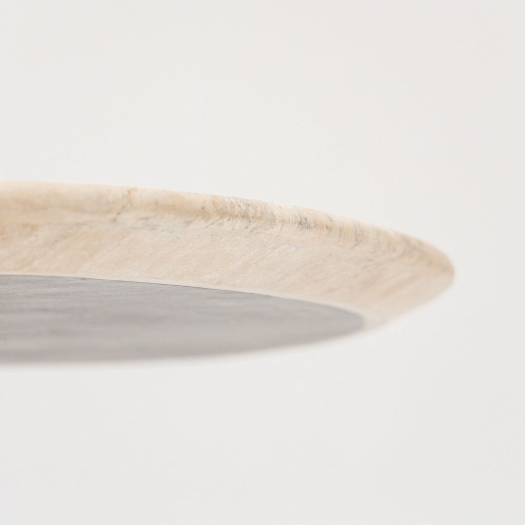 Tathra Table - Black Oak & Travertine - Oval Dining Tables Tolv Loom Collection Dubai