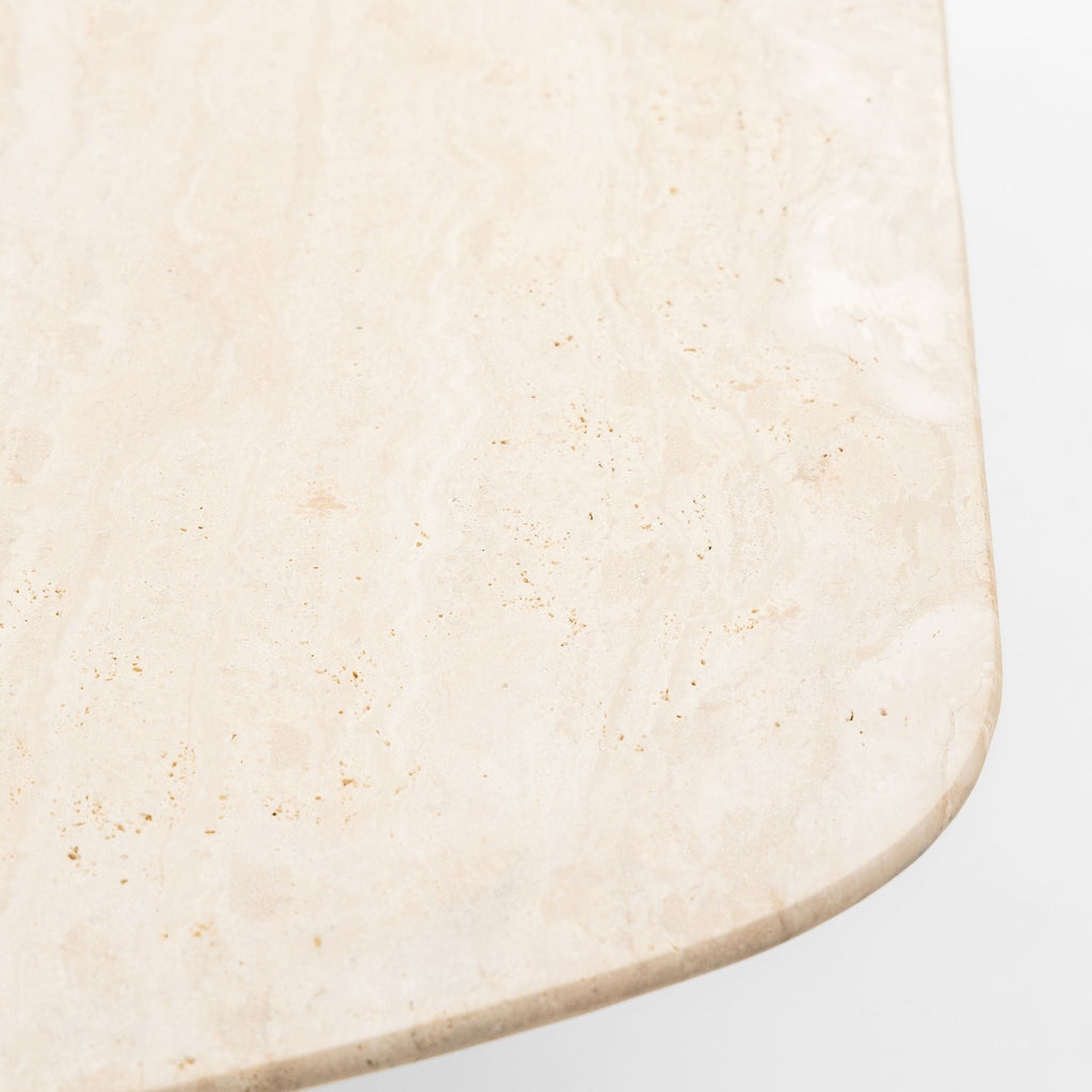 Tathra Table - Black Oak & Travertine - Oval Dining Tables Tolv Loom Collection Dubai