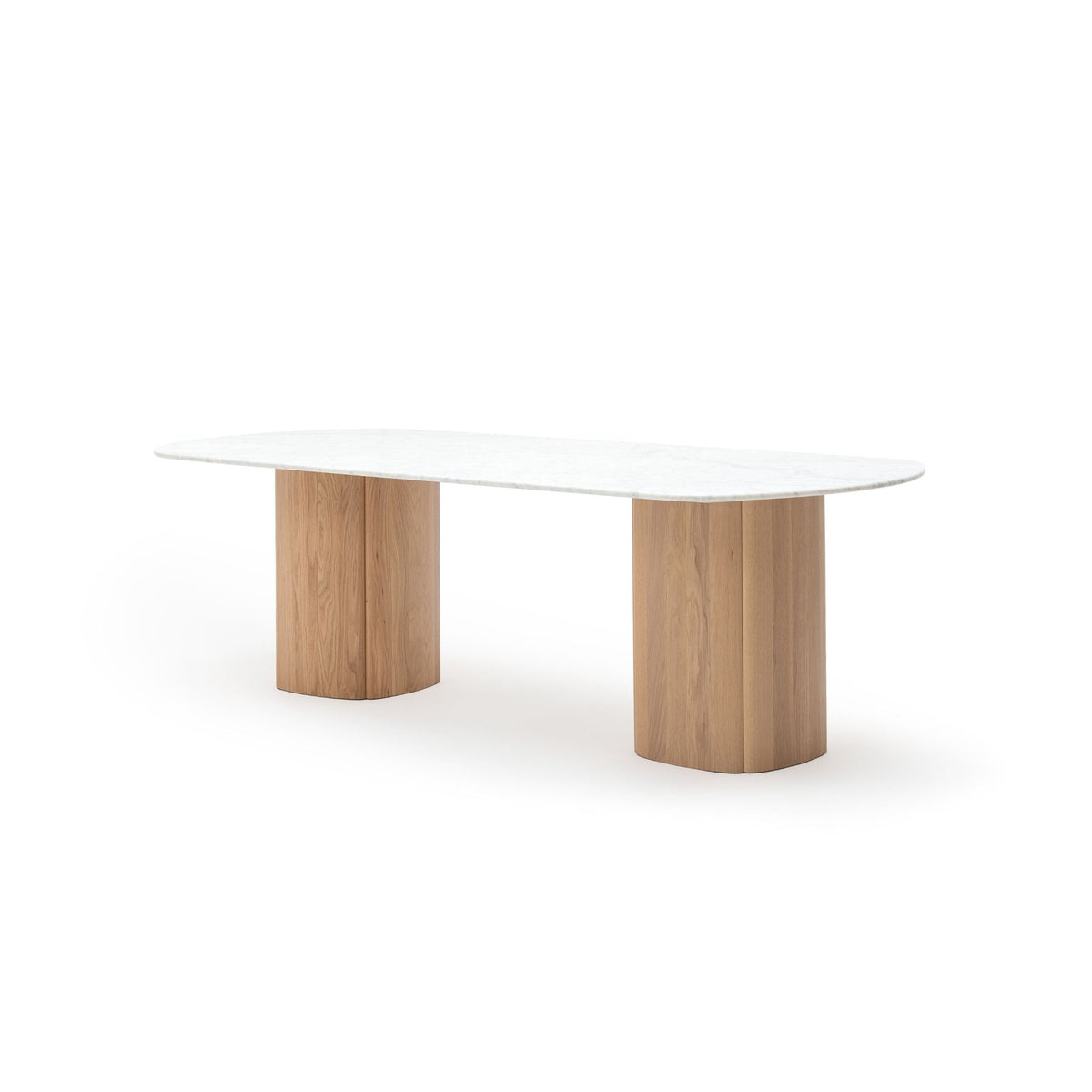 Tathra Table - Blonde Oak & Bianca Carrara - Dining Tables Tolv Loom Collection Dubai