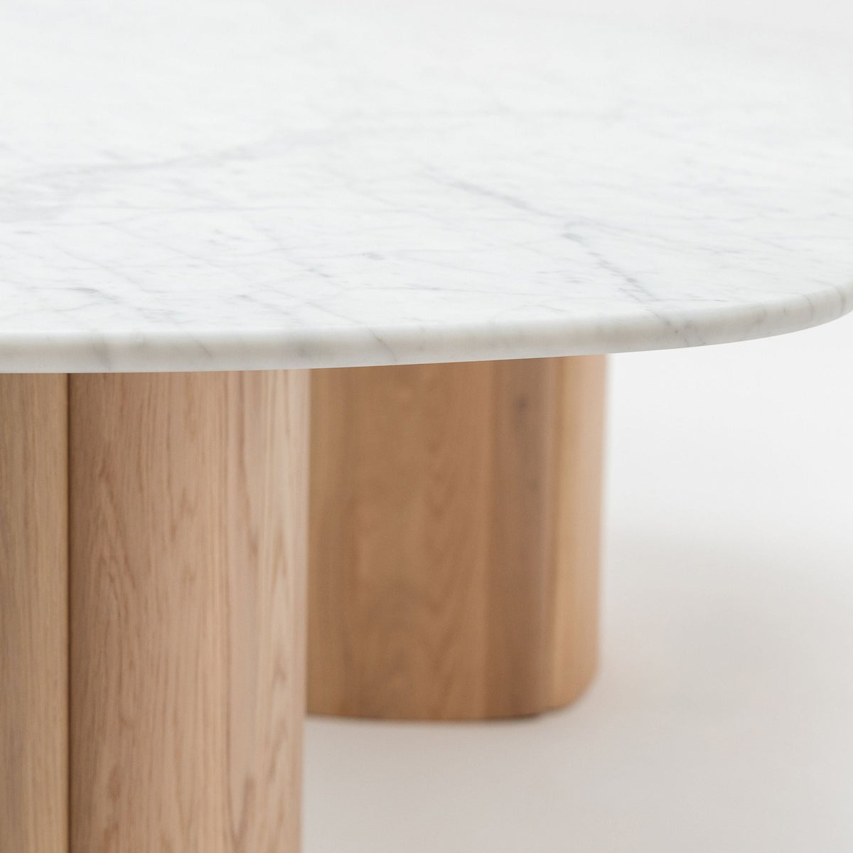 Tathra Table - Blonde Oak & Bianca Carrara - Dining Tables Tolv Loom Collection Dubai