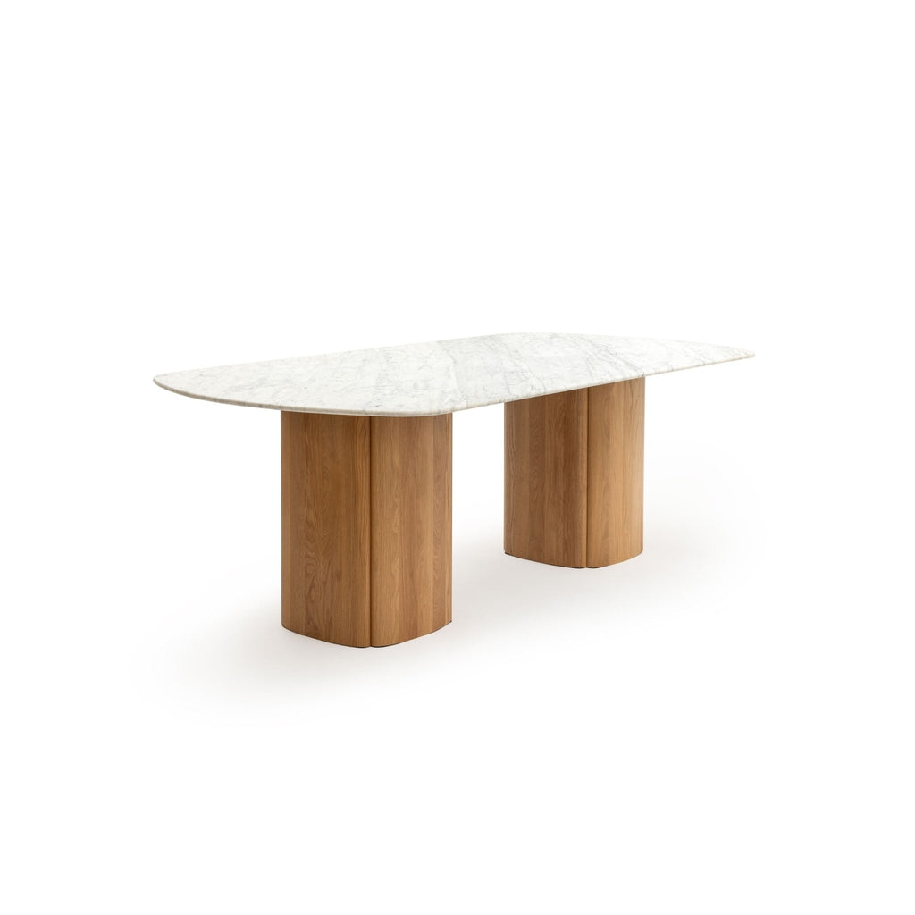 Tathra Table - Light Oak & Bianca Carrara - Oval Dining Tables Tolv Loom Collection Dubai