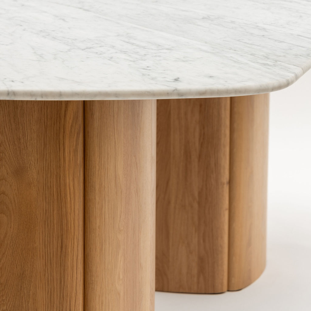 Tathra Table - Light Oak & Bianca Carrara - Oval Dining Tables Tolv Loom Collection Dubai