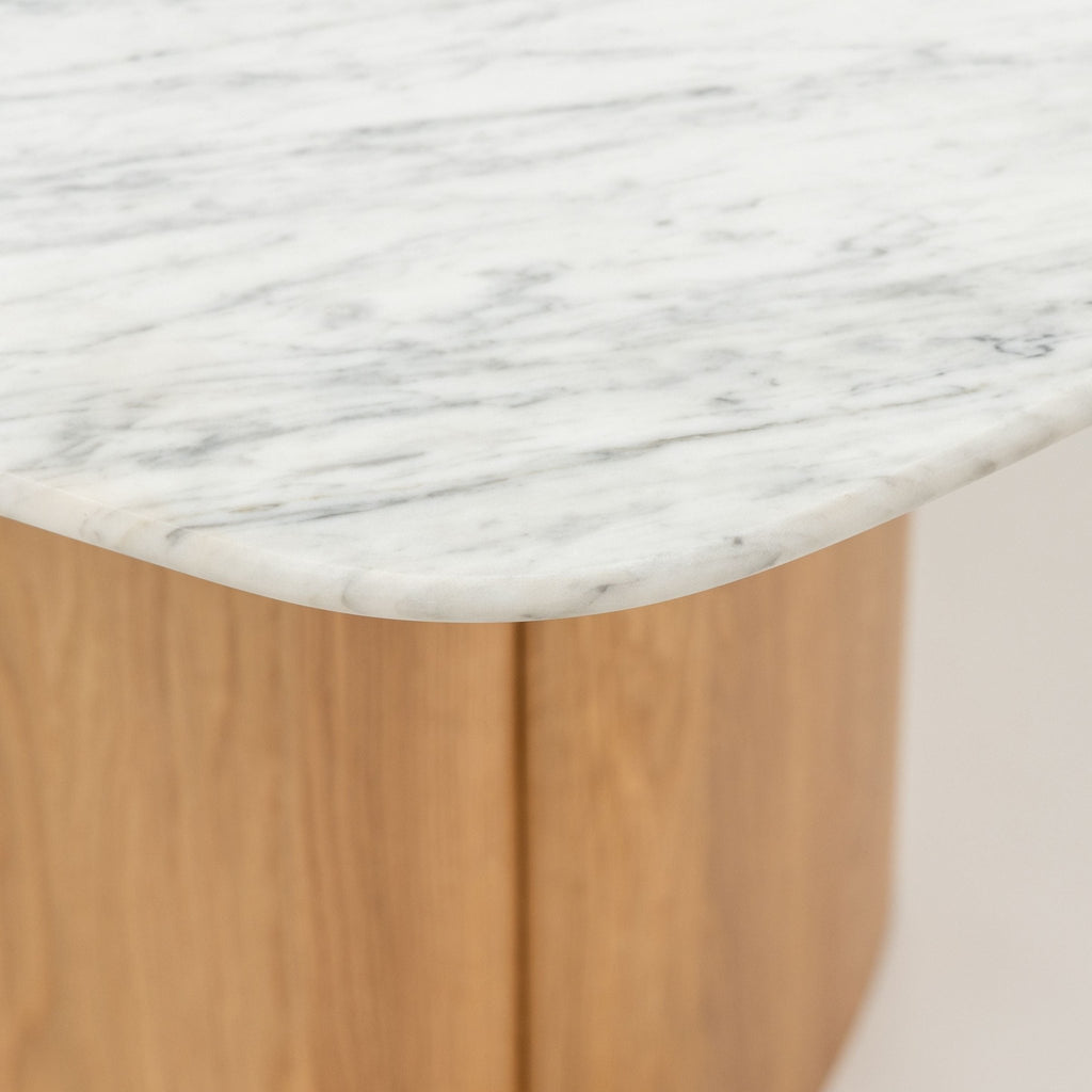 Tathra Table - Light Oak & Bianca Carrara - Oval Dining Tables Tolv Loom Collection Dubai