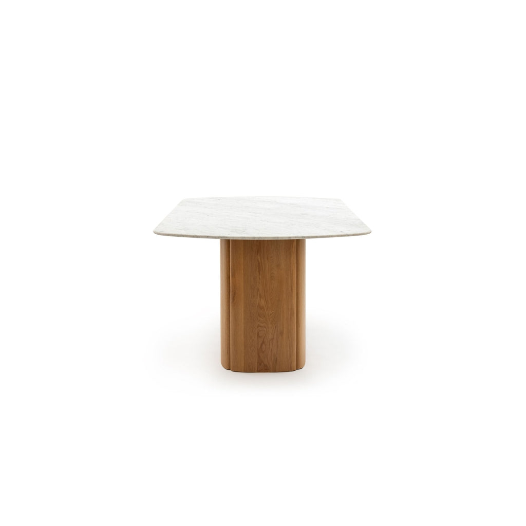 Tathra Table - Light Oak & Bianca Carrara - Oval Dining Tables Tolv Loom Collection Dubai
