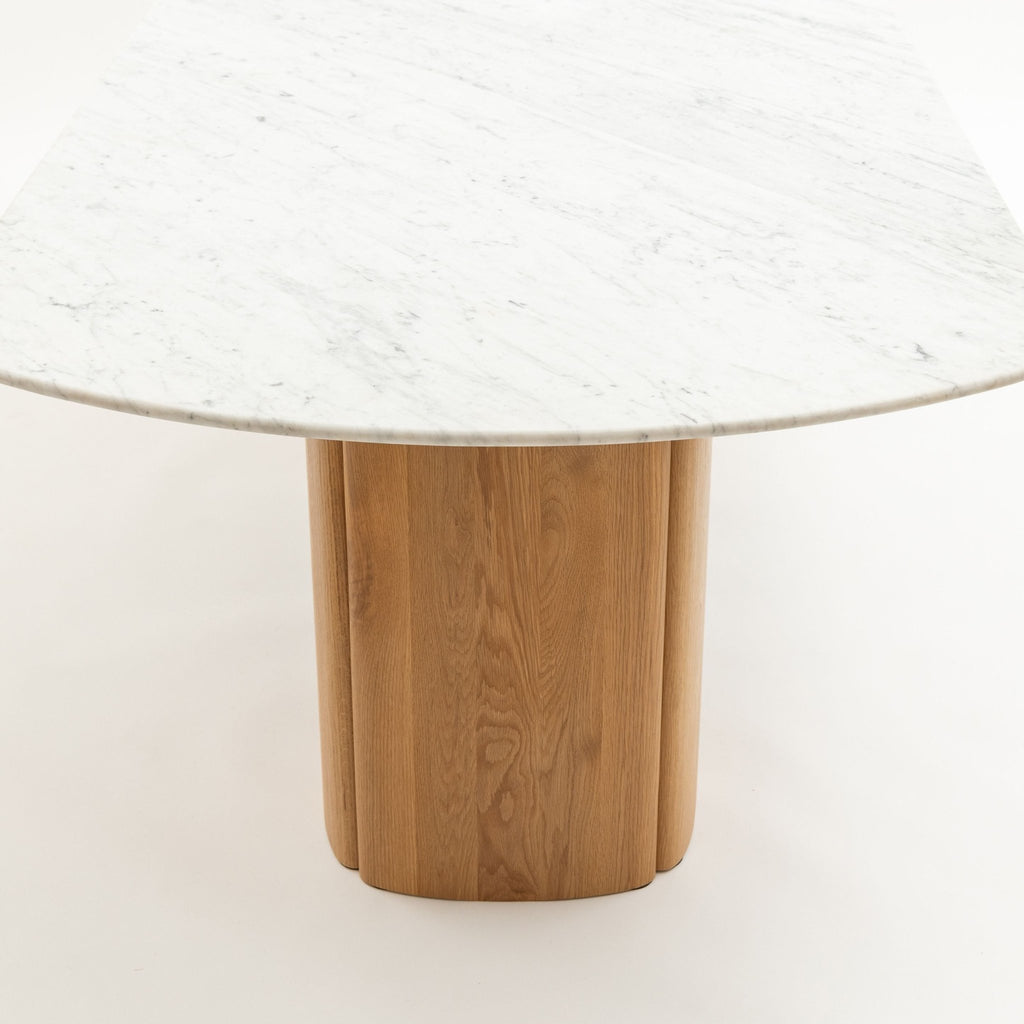 Tathra Table - Light Oak & Bianca Carrara - Oval Dining Tables Tolv Loom Collection Dubai