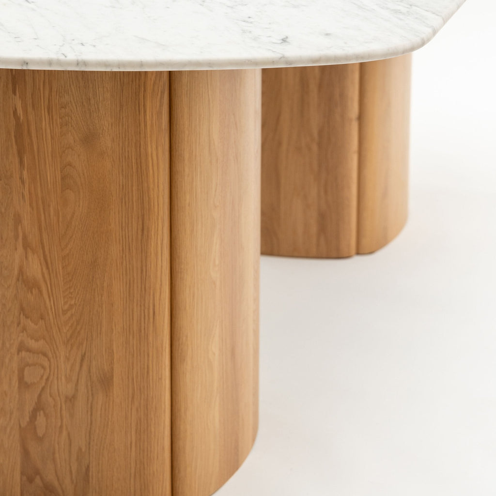 Tathra Table - Light Oak & Bianca Carrara - Oval Dining Tables Tolv Loom Collection Dubai