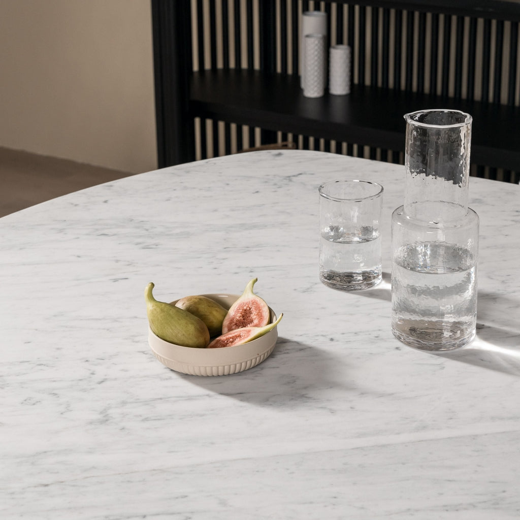 Tathra Table - Light Oak & Bianca Carrara - Oval Dining Tables Tolv Loom Collection Dubai