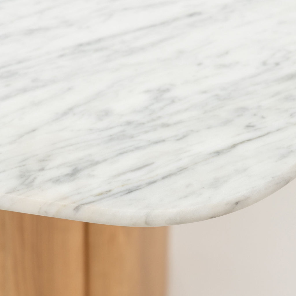 Tathra Table - Light Oak & Bianca Carrara - Oval Dining Tables Tolv Loom Collection Dubai