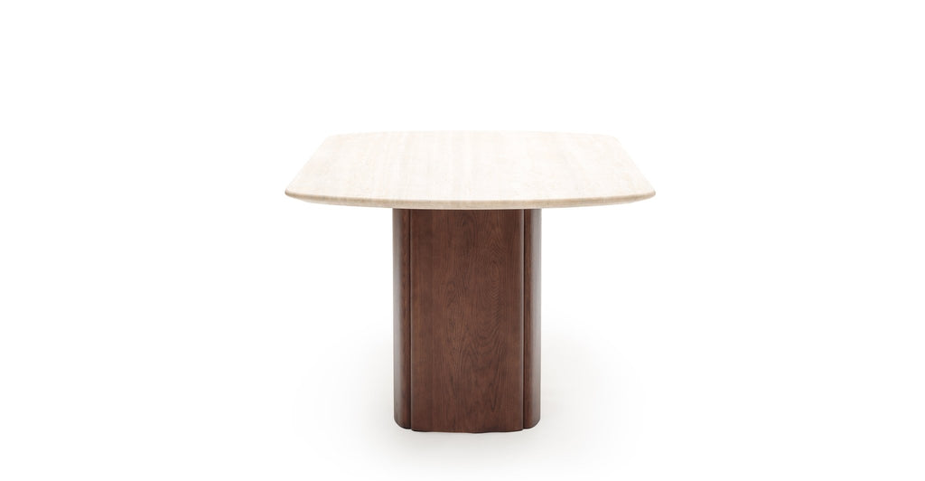 Tathra Table - Smoked Oak & Travertine.