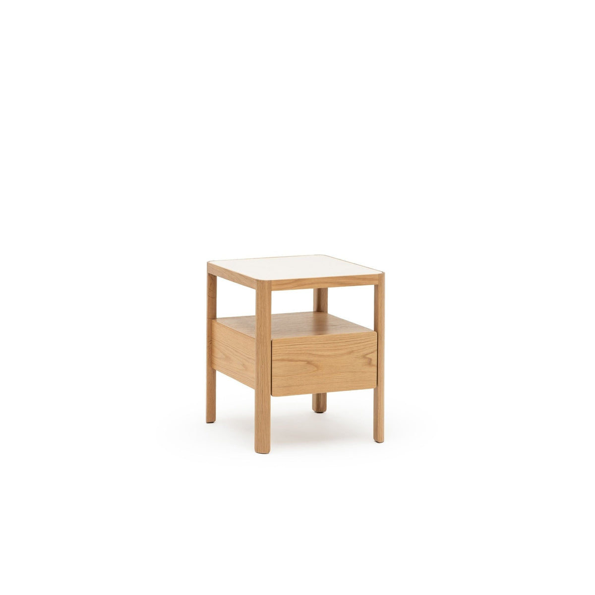 Theo Nightstand 45 - Light Oak & Sintered Stone - Nightstands Tolv Loom Collection Dubai