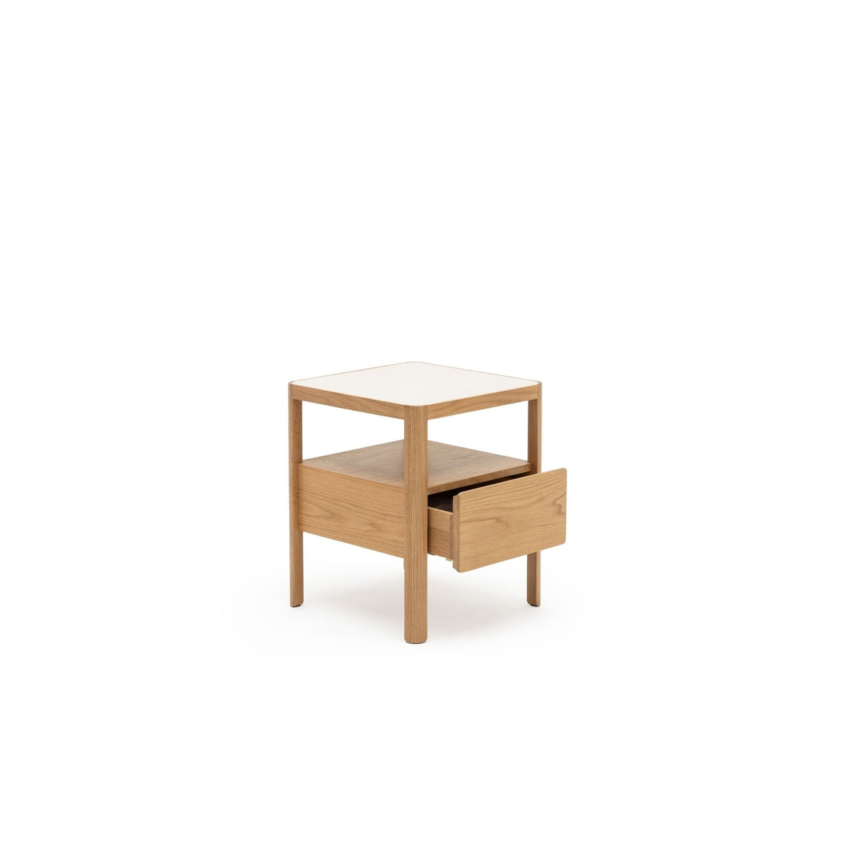 Theo Nightstand 45 - Light Oak & Sintered Stone - Nightstands Tolv Loom Collection Dubai