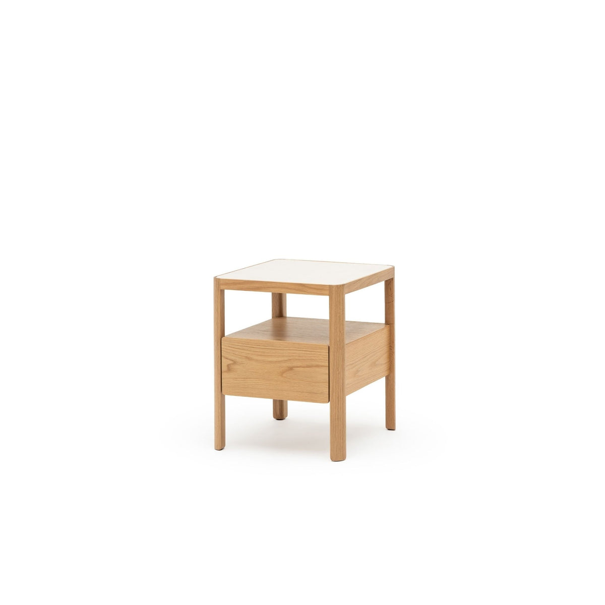 Theo Nightstand 45 - Light Oak & Sintered Stone - Nightstands Tolv Loom Collection Dubai