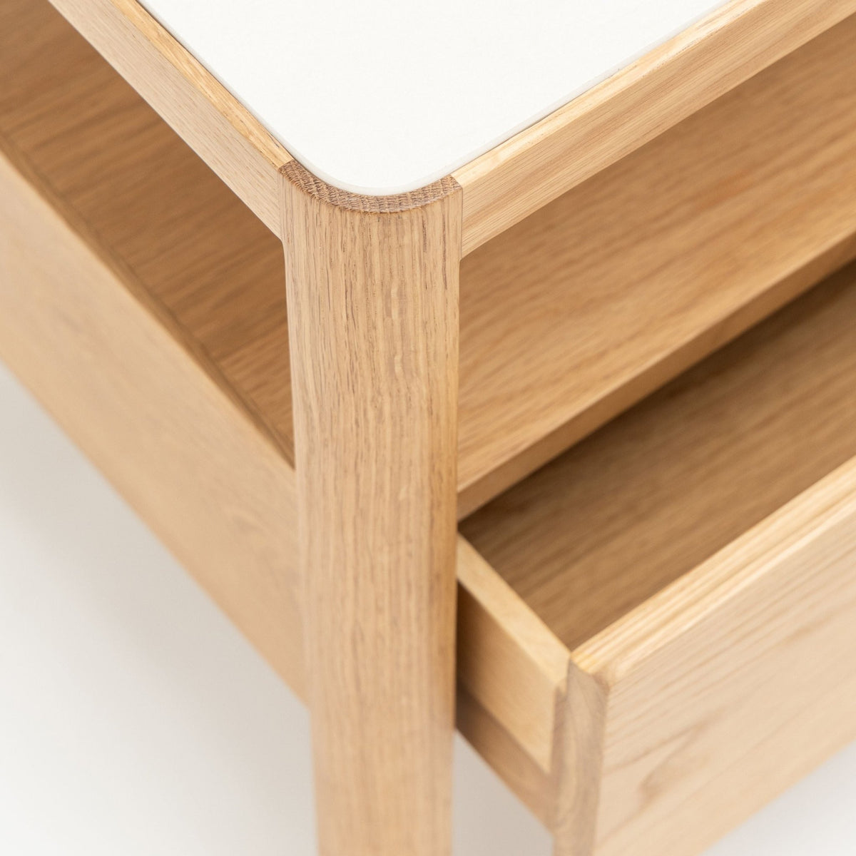 Theo Nightstand 45 - Light Oak & Sintered Stone - Nightstands Tolv Loom Collection Dubai