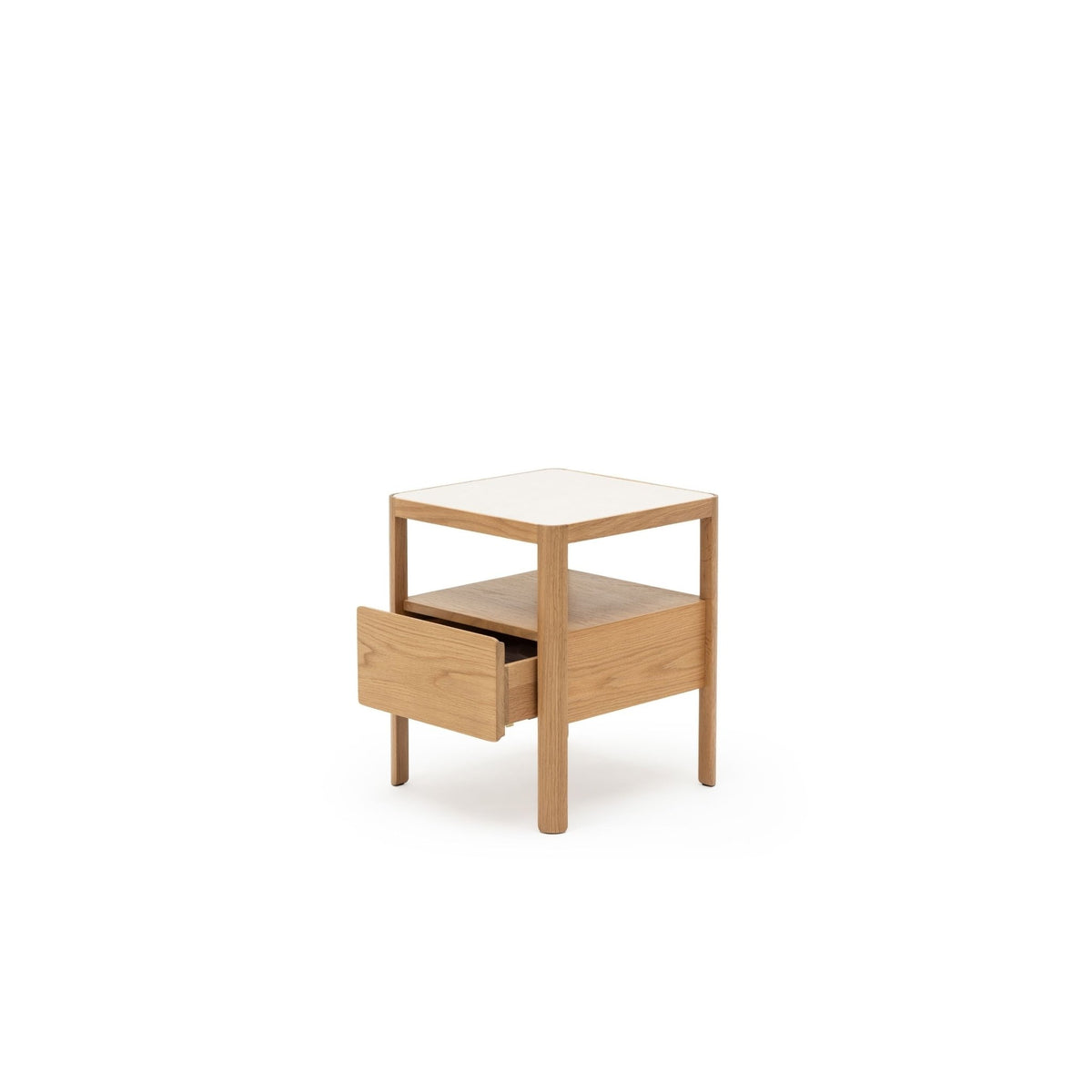 Theo Nightstand 45 - Light Oak & Sintered Stone - Nightstands Tolv Loom Collection Dubai