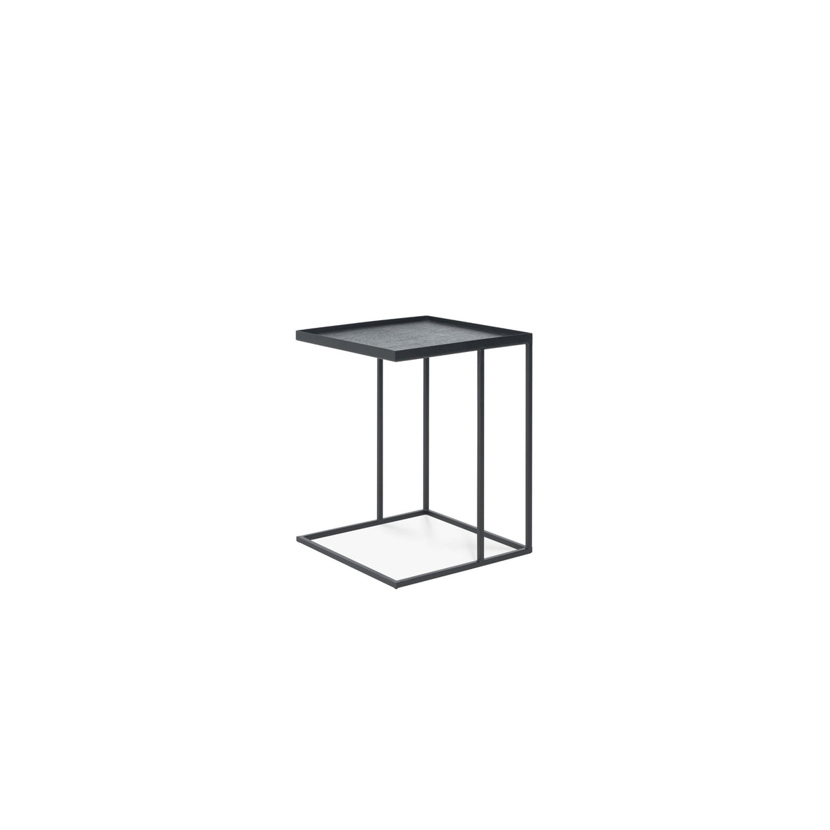 Tray Side Table - Varnished Wood - Black