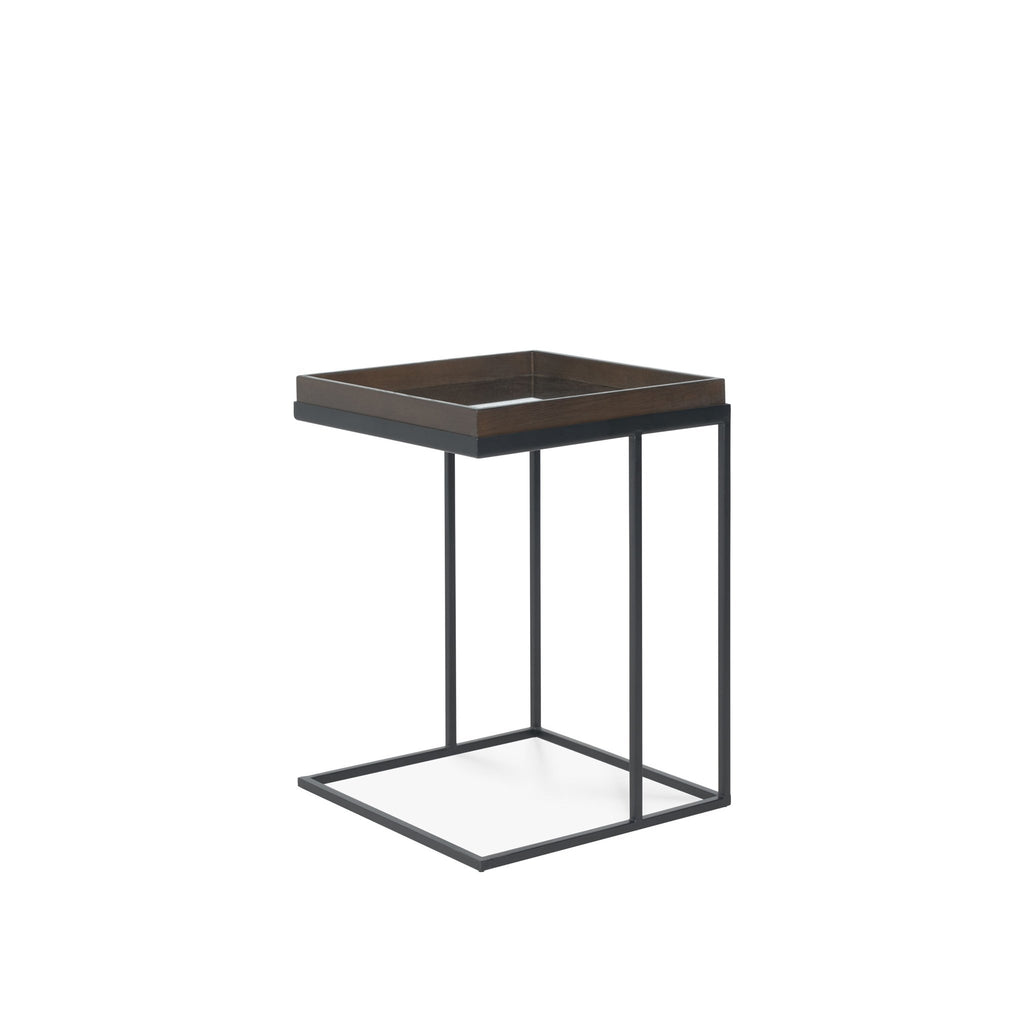 Tray Side Table - Varnished Wood - Black - Loom Collection