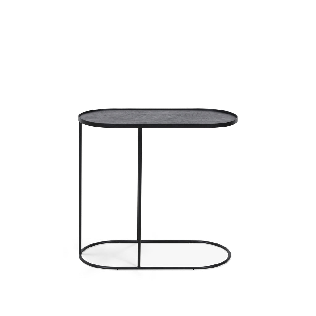 Tray Side Table - Varnished Wood - Black - Loom Collection