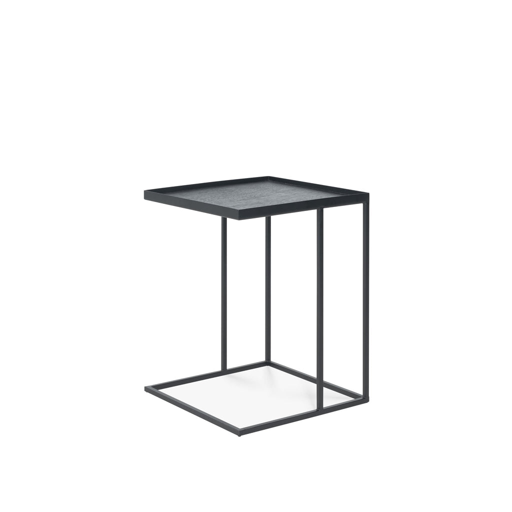 Tray Side Table - Varnished Wood - Black - Loom Collection