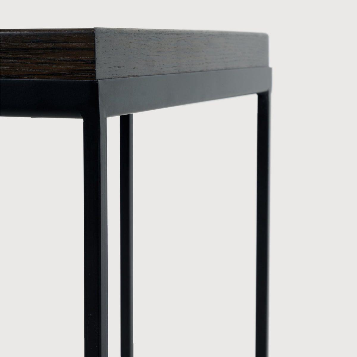 Tray Side Table - Varnished Wood - Black