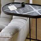 Tray Side Table - Varnished Wood - Black - Oblong