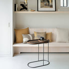 Tray Side Table - Varnished Wood - Black - Oblong