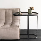 Tray Side Table - Varnished Wood - Black - Oblong