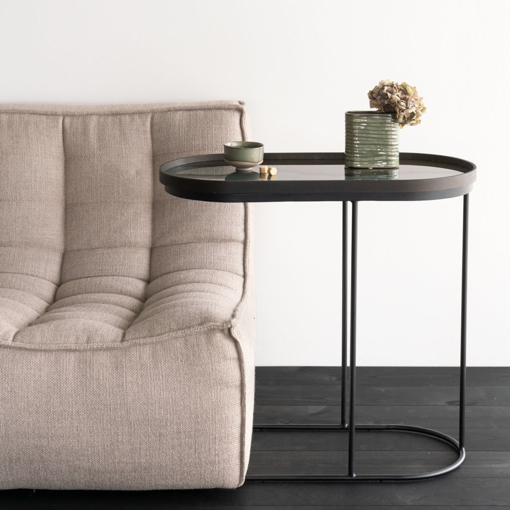 Tray Side Table - Varnished Wood - Black - Oblong - Loom Collection