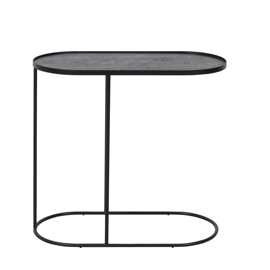 Tray Side Table - Varnished Wood - Black - Oblong - M - Tray Not Included - Loom Collection