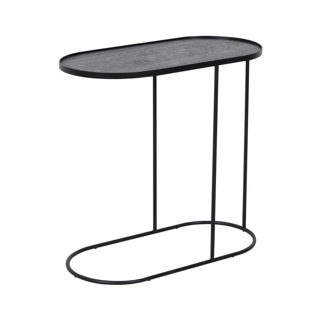 Tray Side Table - Varnished Wood - Black - Oblong - M - Tray Not Included - Loom Collection