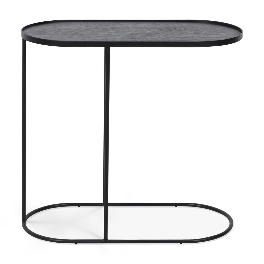 Tray Side Table - Varnished Wood - Black - Oblong - M - Tray Not Included - Loom Collection